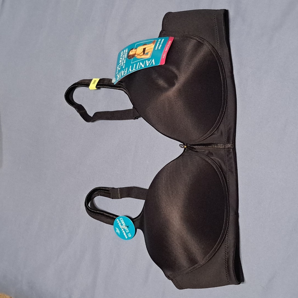 Vanity Fair NWT Elegant Black Converible Bra - 38B